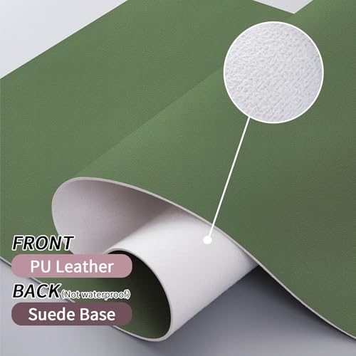 Image of Bloss Green Desk Mat, Desk Matt for Desktop, Large Leather Desk Pad, Desk Pad Mat Waterproof, Computer Mat for Office /Home /Decor /Desk Protector(31.5 x 15.7 Inches)