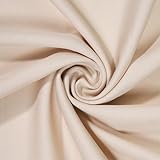 Scuba Double Knit Stretch Polyester (58/60 Inch) Fabric by The Yard - for Sewing Apparel, Accessories, & Décor - Beige (1 Yard)
