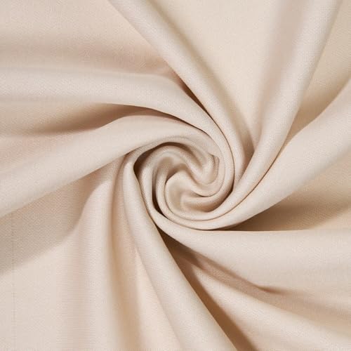 Scuba Double Knit Fabric Sheer Techno Stretch Dyed Polyester 60 Inch Wholesale By The Yard & Roll - Beige (1 Yard)