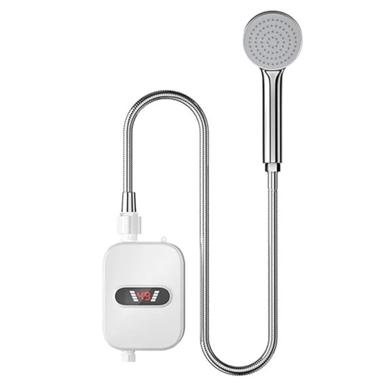 DRUMSTONE ( 16 Years Warranty ) Mini Instant Water Heater – LED Digital Display, IPX4 Waterproof, Tankless Design, Overheating Protection, Quick Heating in 3 Second