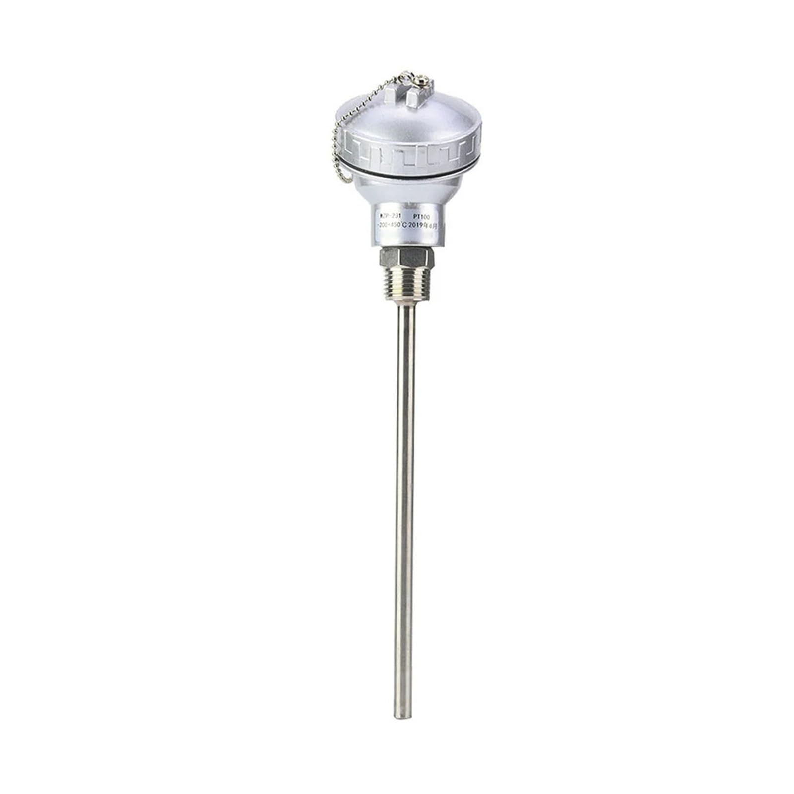 Sensor de temperatura RTD PT100, cabezal de terminal de termopar con rosca NPT de 1/2" de acero inoxidable(50mm)