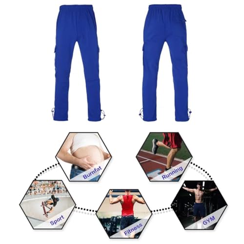 Mens Fleece Cargo Sweatpants Multi-Pocket Loose Casual M-5XL Tall and Big Size4