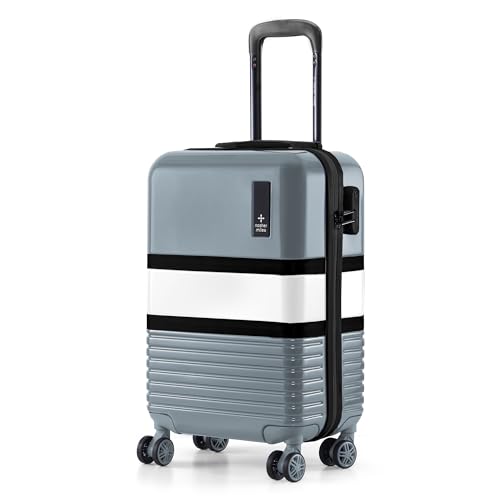Image of Nasher Miles Mexico Hard-Sided Polycarbonate Cabin Luggage 20 inch | 55cm | 8 Wheels Small Trolley Bag for Travel | Suitcase (Grey White)