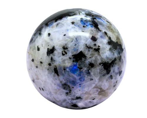 Image of Certified Rainbow Moonstone Crystal Ball for Meditation - Premium Crystal Vastu Items for Home and Feng Shui Items for Good Luck - Ideal for Pooja Supplies and Spiritual Practices (2.5 inch Inch)