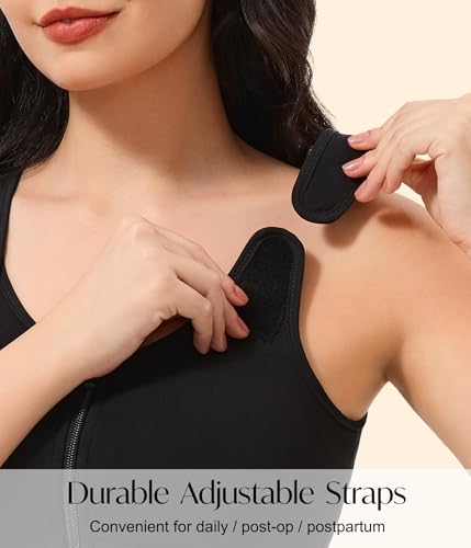 CYDREAM Zip Front Closure Wireless Bras for Women Full Coverage Post Surgery Compression Back Smoothing Comfort Adjustable2
