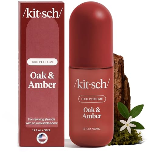 Kitsch Hair Perfume for Women - Oak & Amber | Clean, Deodorizing & Patented Odor-Eliminating Technology Hair Spray & Body Mist - Freshen Hair, Body & Pillows- Berries and Blooming Jasmine Scent - 50mL