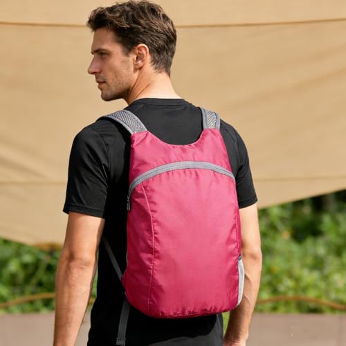 Mochila ligera para senderismo de 20L fucsia miniatura 1