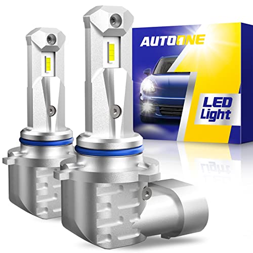 AUTOONE 9005 LED Headlight Bulbs Xenon White, 300% Brighter HB3 LED Headlight Bulbs Replacement for Halogen, Wireless Plug and Play Fanless 9005 LED Bulb for High Beam, Pack of 2