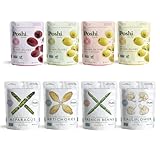 Picture of Poshi Olives + Veggies | Whole Pitted Olives 4 Flavor Variety | Poshi 4 Flavor Variety | Vegan, Kosher, Gluten Free + Keto Friendly Healthy Snacks (24 Pack)