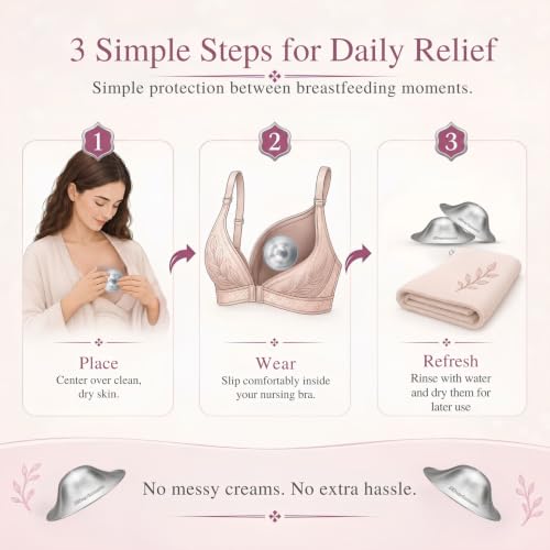 Image of Silveriumom Silver Nursing Cups, Nipple Shields & Covers for Breastfeeding (X-Large)
