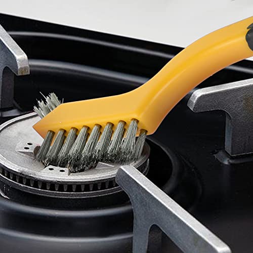 Image of Wire Brush Set,6 Pack 7inch Stainless Steel Wire Brush Scratch Brushes Set with Curved Handle Grip for Deep Cleaning Welding Slag Rust and Dust