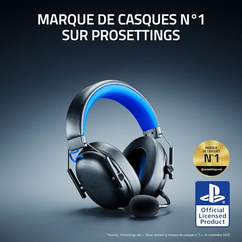 Razer BlackShark V3 X HyperSpeed pour Playstation Casque Esport sans Fil Ultra léger Transducteurs Triforce 50mm Microphone Amovible HyperSpeed 2 4 GHz & Bluetooth PS5PC | - vue 2