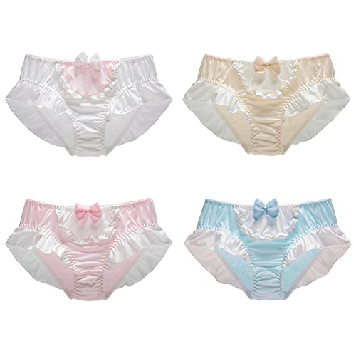 Women’s Bikini Brief Panties Japanese Anime Underwear Lolita Frill Trim Panty Set