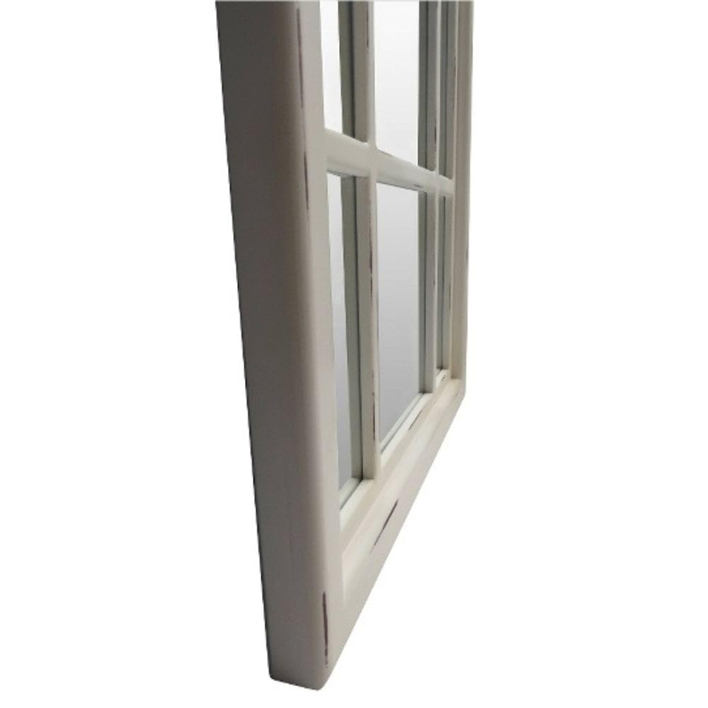 Shabby Chic Rundbogen-Fenster-Spiegel 160cm Weiss Landhaus Vintage