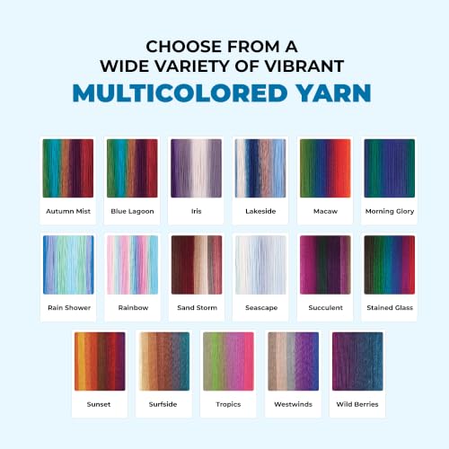 Image of Mary Maxim Prism Yarn, Acrylic Multicolor DK Yarn, 290 Yards, Rain Shower | Ombre Yarn, 3 Weight, Machine Wash, For Knitting and Crochet, Create Baby Items, Blankets, Afghans, Clothing Variegated Yarn