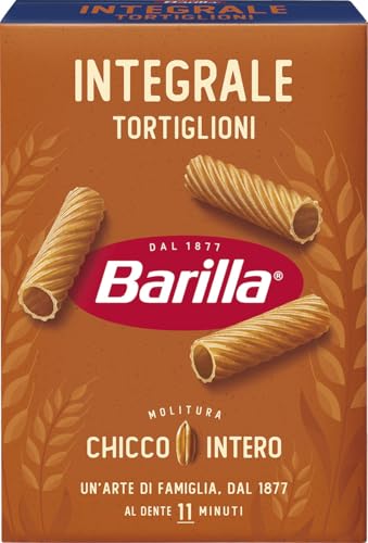 Barilla Pasta Tortiglioni Integrali, Pasta Corta di Semola Integrale di Grano Duro, Integrale, 500 g