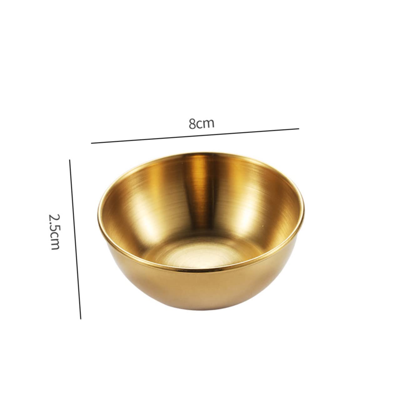 CONGARTENO 6 Pcs Dish Seasoning Seasonings Bowls Fruit Dishes Sauce Dish for Kitchen Food Bowls Condiment Serving Tray Sauce Dipping Bowls Seasoning Bowl Soy Dishes Golden Stainless Steel