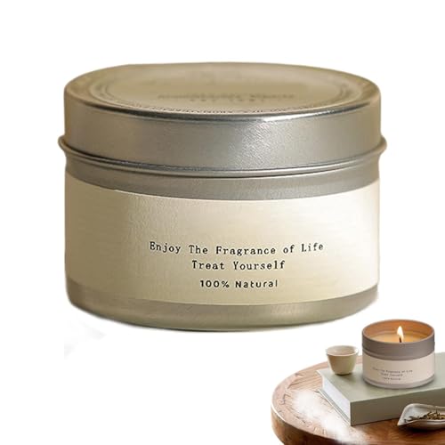 Vela perfumada, decoración de aromaterapia, 20 horas de combustión, cera de soja, tarro de lata perfumado, para meditación, senderismo, camping, dormitorio, salón, baño, dormitorio o escritorio