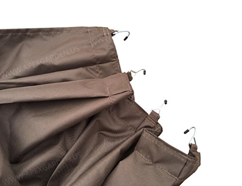 APEX GARDEN 4 Poles Brown Corner Curtain Set for Lowe's 10' x 12' Gazebo Model #GF-12S004BTO / GF-12S004B-1 (Corner Curtains Only) (Brown) - Thumbnail 2