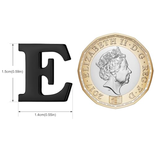 Image of HONEY BEAR Initial Alphabet Letter Lapel Pins Collar Badge Brooches for Mens /Womens Shirt Dress Decoration Black