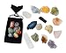21 Healing Crystals and Chakra Kit: Amethyst, Selenite, Pyrite, Clear Quartz, Half Geode, Rose Quartz, Citrine, Desert Rose, Agate, Tourmaline and 4 Calcites (Red,Green,Blue,Orange) + 7 Chakra Stones