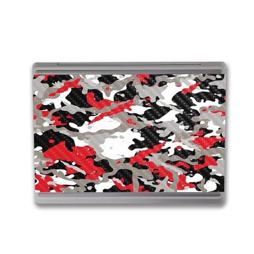 Image of MightySkins Carbon Fiber Skin Compatible with Microsoft Surface Laptop Go 3 (2023) Full Wrap Kit - Red Camo | Protective, Durable Textured Carbon Fiber Finish | Made in The USA