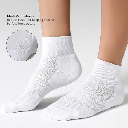 4-Pack Men’s Cushioned Ankle Socks, Athletic Running Socks for Sports and Everyday Wear4