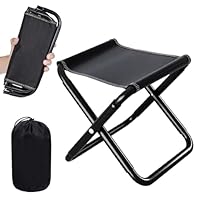 VOHESEA Campinghocker Faltbar, Tragbarer Klapphocker mit Tragetasche, Mini-Klapphocker, Anglersessel klappbar, Klappstuhl für Reisen Outdoor, Gartenstuhl Faltstuhl Relaxsessel, 200kg Belastbarkeit