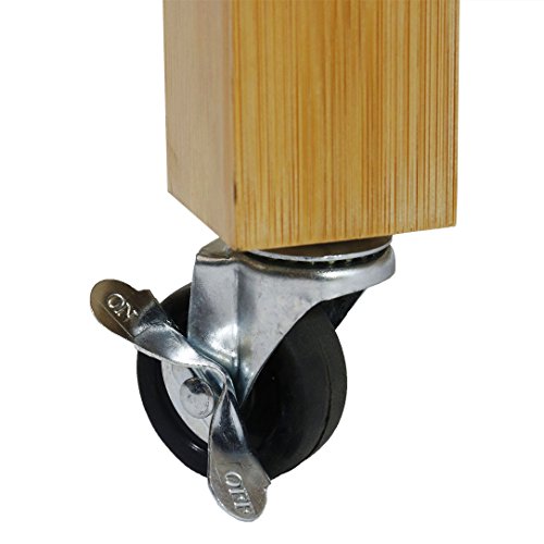 Home Aesthetics Bamboo Kitchen Trolley with Drawers, Shelves, Towel Rack, Lockable Wheels, Furniture