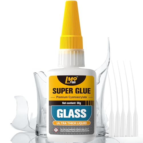 Glass Super Glue Liquid, Clear Instant Cyanoacrylate Adhesives for Glass Repair, All Purpose CA Glue for Shoe Ceramic Plastic Leather Model Metal Wood Pottery Aquarium Porcelain Stone, Thick