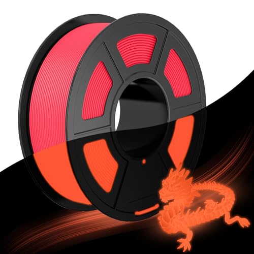 Image of JAYO Glow in the Dark PLA Filament 1.75mm, Red Luminous Effect for Decorative 3D Printer Filament, 1.1kg Spool(2.4lbs), Compatible with Most FDM Printers