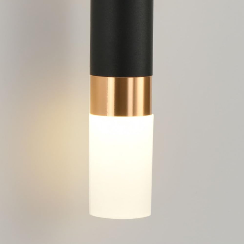 Applique da Parete Nera Moderna Minimalista a LED, Lampada Artistica da Comodino in Alluminio con Filo sospeso, Regolabile 3000K/4000K/6000K, 18W, Applique a Tubo Lungo Dorate per