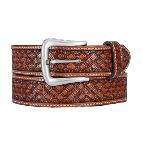 Men's Saddle Creek Tan Leather Belt by Brighton