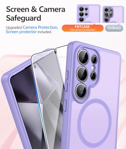 Image of FNTCASE for Samsung Galaxy S24 Ultra Case: [Fit for Magsafe] [Full Camera Protection] Translucent Matte Cases with [Screen Protector] Military Grade Shockproof Protective Phone Cover