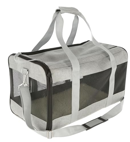 Kerbl Pet Borsa casual per cani e gatti fino a 9 kg, con maniglia e tracolla, 41 x 28 x 29 cm, colore: grigio