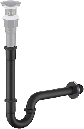 Miniatura 6 de Trampa para botellas con tapón en forma de U para lavabo de baño, 2 piezas de altura ajustable de 1-14 pulgadas, drenaje de entrada deslizante,