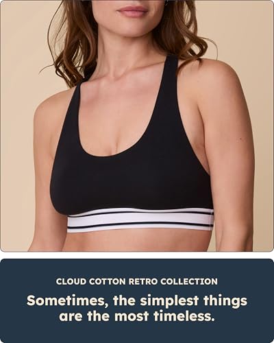 Cloud Cotton Retro Racerback Bralette - Ultra-Soft Modal Cotton Racerback Bralette - Double-Layered Fabric3