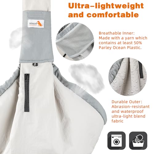 Dog Carrier Sling,Dog Carriers for Small Dogs & Cats Up to 20lbs,Puppy Carrying Backpack Pet Purse with Pockets,Adjustable Shoulder Strap,Hands Free for Travel (Grey) - Image 5