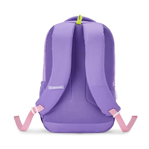 Image of uppercase Luna School Bag for Kids | Purple backpack with Well padded Shoulder Strap and Back | 500 Days Warranty
