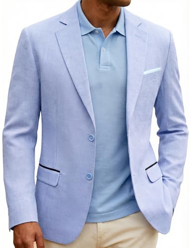 Image of Barry.Wang Mens Casual Blazer Suit Jacket Two Buttons Sport Coat Lightweight Homecoming Business Daily Wedding Dress