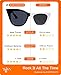 EASYHAUTE Cat Eye Sunglasses for Women, 90s Designer Retro Cateye Sun Glasses Fashion Style with UV400 Protection, Trendy Shell Frame (Black/Tortoise)