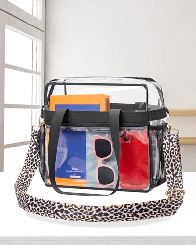 Image of Paxiland Clear Bag for Stadium Events 12x6x12 inches, Clear Tote Bag with Reinforced Strap, Clear HandBag for Sports Concert