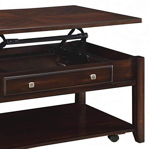Benjara Benzara Wooden Coffee Table With Lift Top, Brown, #TOP1