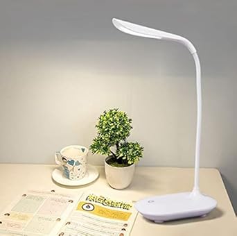 Led Touch On/Off Switch Desk Lamp/Student Study Reading Dimmer Rechargeable Led Table Lamps(White)