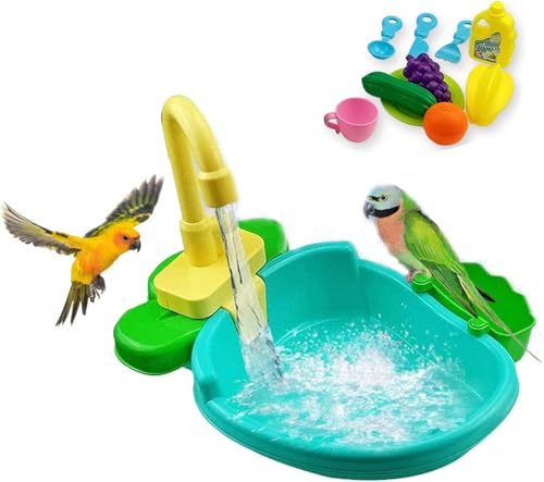 Listado de Grifos de ducha y bañeras - solo los mejores. 47 Yeanifeana Bañera para pájaros, bañera automática para Loros, Ducha para pájaros, Fregadero de Cocina automático, Juguetes para niños, baño para periquitos con Grifo,...