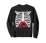 halloween costume christmas bones rib cage, skeleton cherry felpa