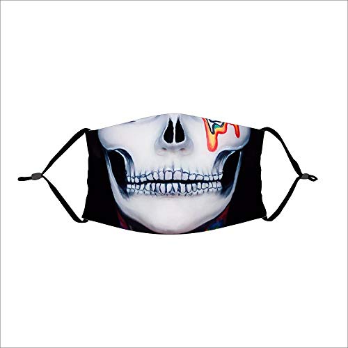 Skull Face Reusable Balaclava Facial Decorations Bandanas Lightweight Funny Skeleton Scarf for Women and Men