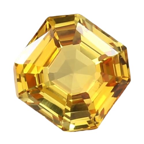Saphir jaune de Ceylan Asscher 12x12mm pour remplacer une pierre ternie