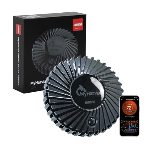 Harvia Smart Sensor for Sauna Heaters, Compatible with Electric and Wood Burning Sauna Stoves, Adaptive Learning System, Integrated with MyHarvia App to Control Temperature, Humidity & Usage