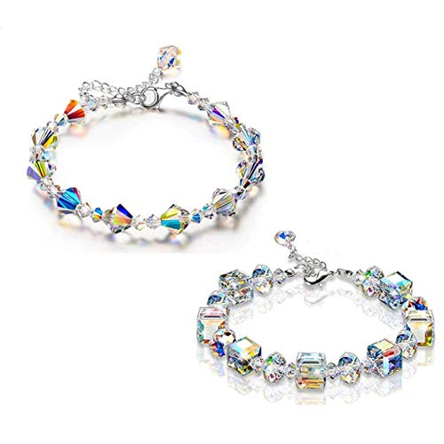 LUCKYYL Aurora Borealis Armband, verstellbare Form Kristallschmuck Geschenk Cover